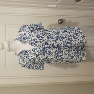 Blue Floral Blouse